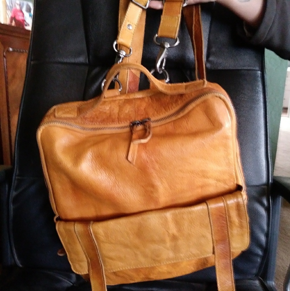 Leather backpack
